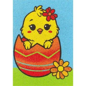 Csibe tojásból homokkép