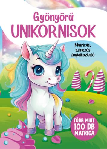  Gyönyörű unikornisok- Matricás, színezős foglalkoztató 