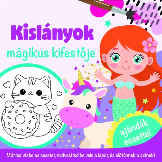 Kislányok - mágikus kifestője - ajándék ecsettel