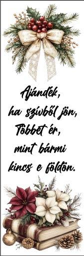 Karácsonyi könyvjelző- Fehér adventi csatt