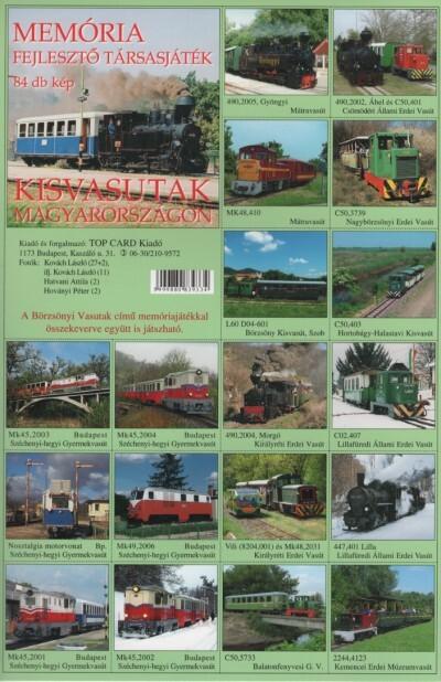 Kisvasutak Magyarországon - Memória fejlesztő társasjáték 84 db kép (1 kihajtható lap)
