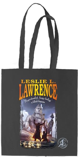 Leslie L. Lawrence vászontáska - Megérdemled, hogy belépj a titkok kapuján (Sötétszürke színű táska színes nyomattal)