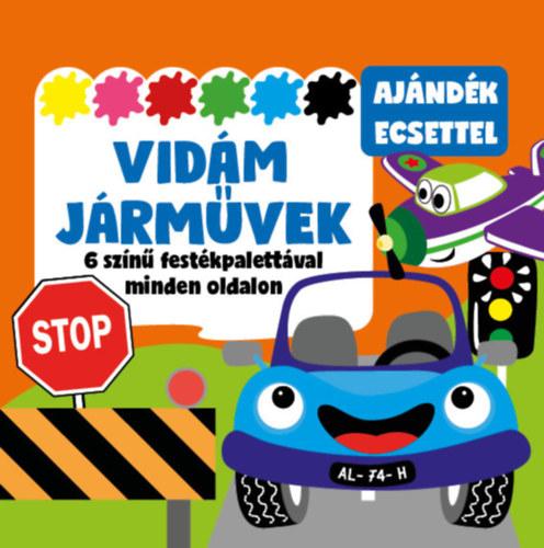 Vidám járművek - 6 színű festékpalettával minden oldalon
