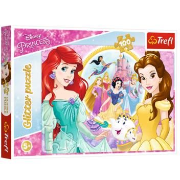 Disney Hercegnők: Ariel és Belle 100db-os csillámló puzzle 