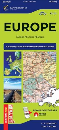 Európa Comfort térkép 1:4000000 (laminált)