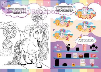  Gyönyörű unikornisok- Matricás, színezős foglalkoztató 