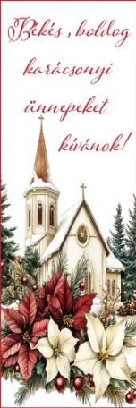 Karácsonyi könyvjelző- Templomos