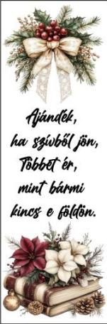 Karácsonyi könyvjelző- Fehér adventi csatt