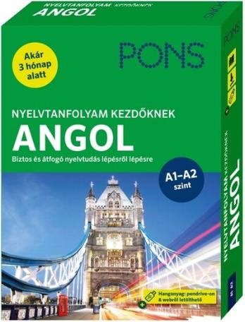 PONS Nyelvtanfolyam kezdőknek ANGOL - Kezdő és újrakezdő nyelvtanulóknak - Hanganyag pendrive-on és webről letölthető (új kiadás