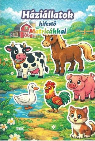 Háziállatok kifestő - Matricákkal