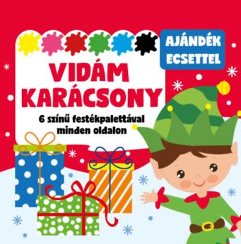 Vidám karácsony - 6 színű festékpalettával minden oldalon
